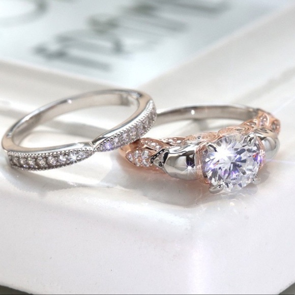 💀Halloween Skull Set CZ Crystal Rings New - Picture 5 of 6